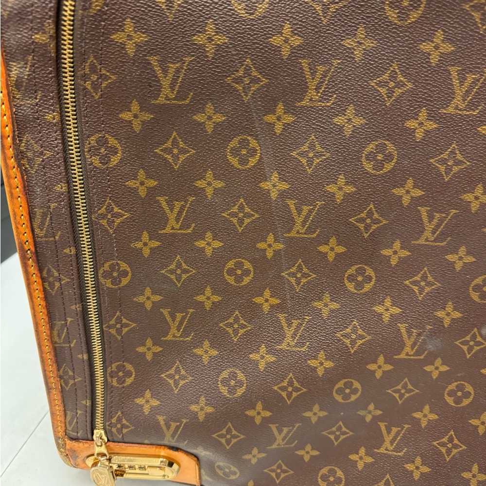 Louis Vuitton Paris Vintage Monogram Coated Leather Trim Soft Side Suitcase - Picture 2 of 14